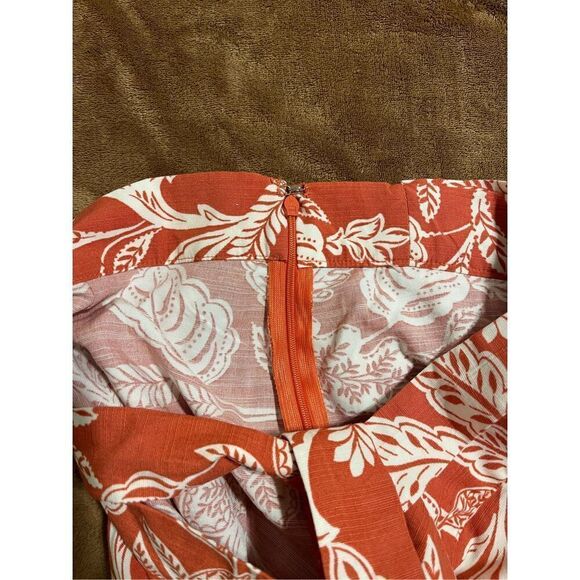 Ann Taylor Factory Women's Size 2 Brown White Floral Tulip Hem Skirt Beach - Picture 7 of 10